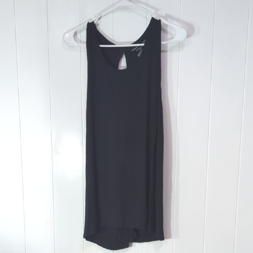 🎀❤️5/$25American Eagle Black Ribbed Open Back Cut Out Sleeveless Black Tank Top